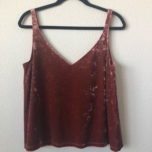 Crushed velvet tank top